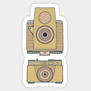 Yellow Vintage Camera Sticker